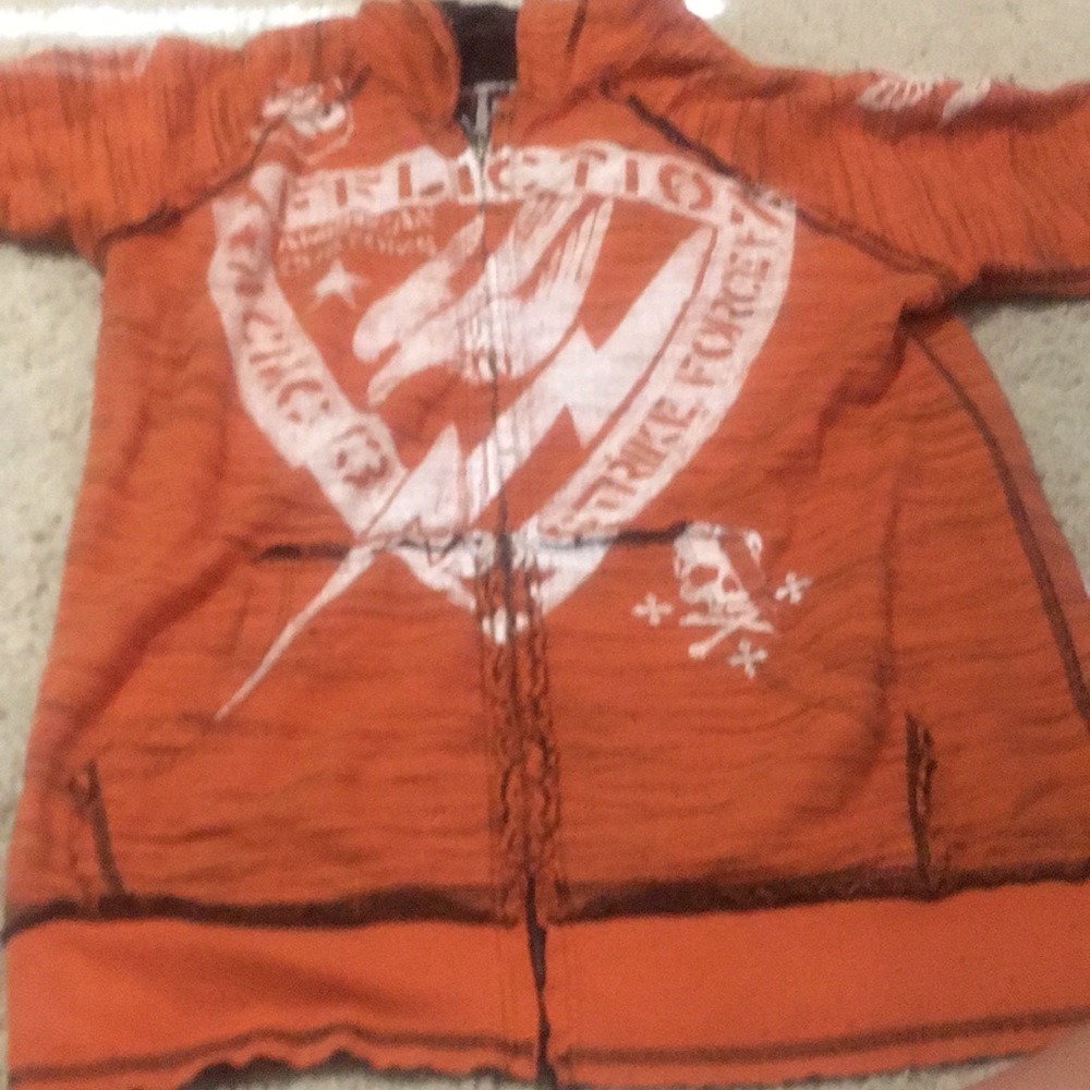 Affliction reversible zip up shirt men’s